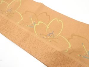 桜に流水模様織り出し　袋帯